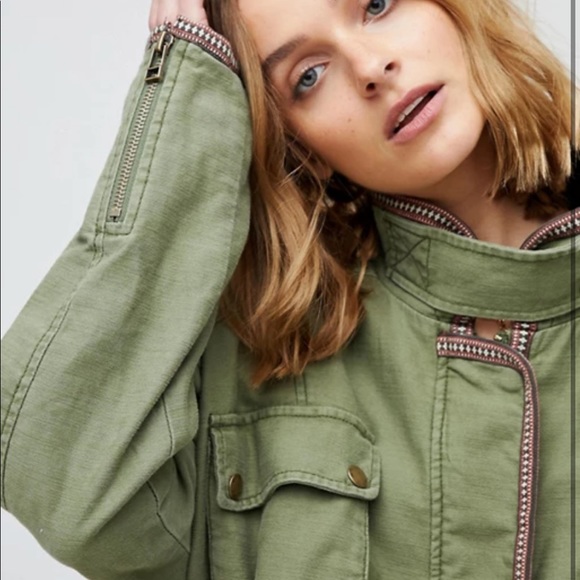 NWOT free people moss flight line bomber jacket - Picture 6 of 6